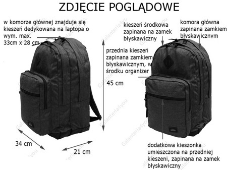 Plecak na laptopa Black Hawk jasnoszary BK-713