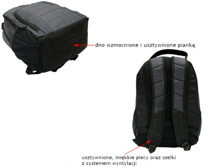 Plecak na laptopa New Bags szary R-649