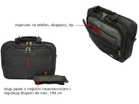 Torba na ramię na laptopa New Bags czarna NB-5110