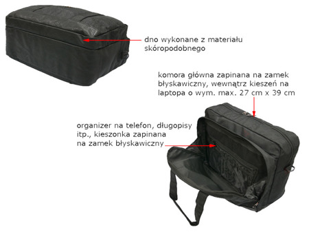 Torba na ramię na laptopa New Bags czarna NB-5111