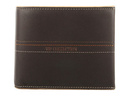 Portfel skórzany męski poziomy średni VIP Collection ciemny brąz