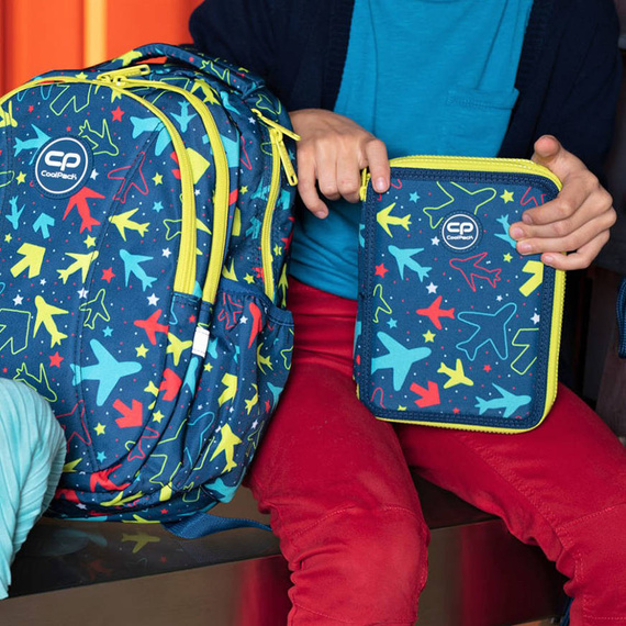 Piórnik szkolny podwójny z wyposażeniem CoolPack Jumper 2 Football Blue 2 D066336