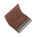 Etui na wizytówki ze skóry naturalnej fioletowe