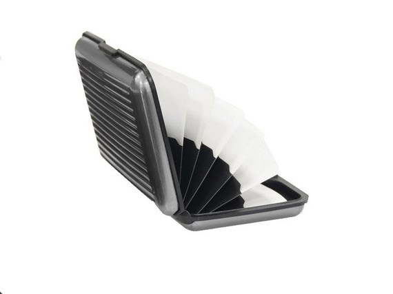 Etui aluminiowe na karty z zabezpieczeniem RFID STOP Deluxa srebrne 40981