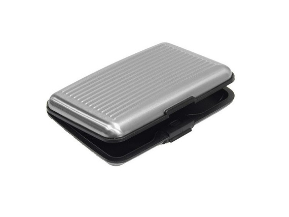 Etui aluminiowe na karty z zabezpieczeniem RFID STOP Deluxa srebrne 40981