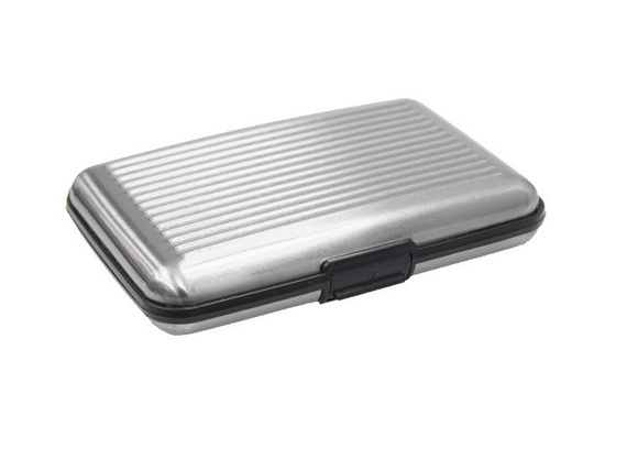 Etui aluminiowe na karty z zabezpieczeniem RFID STOP Deluxa srebrne 40981