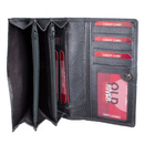 Portfel damski metaliczny grafit poziomy skóra naturalna NEW BAGS MK-57