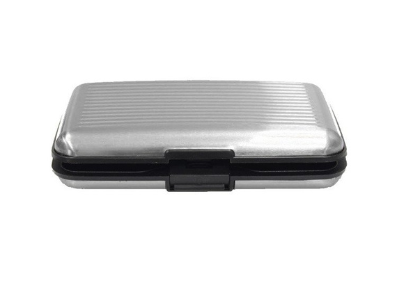 Etui aluminiowe na karty z zabezpieczeniem RFID STOP Deluxa srebrne 40981