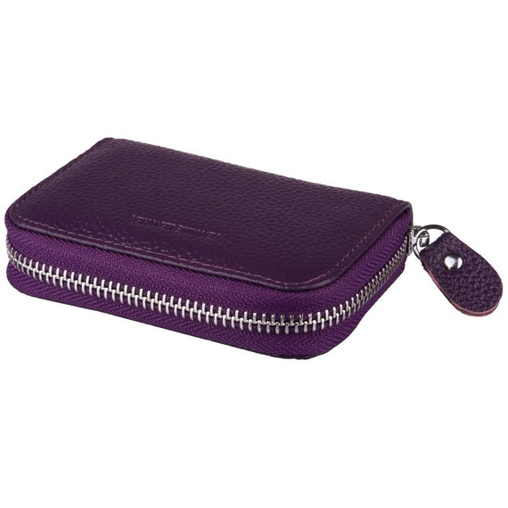 Etui na karty poziome skórzane fioletowe KB08-2 PURPLE