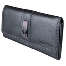 Portfel damski metaliczny grafit poziomy skóra naturalna NEW BAGS MK-57