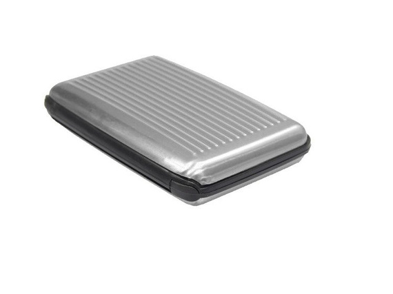 Etui aluminiowe na karty z zabezpieczeniem RFID STOP Deluxa srebrne 40981