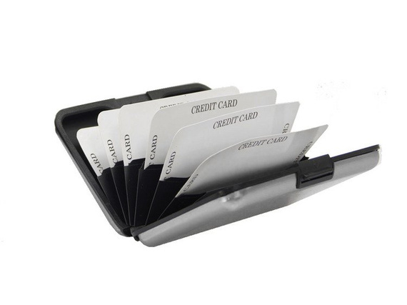 Etui aluminiowe na karty z zabezpieczeniem RFID STOP Deluxa srebrne 40981