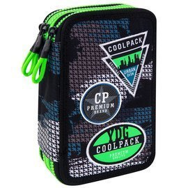 Piórnik szkolny potrójny z wyposażeniem CoolPack Jumper 3 Badges Boys Grey 45751CP B67150