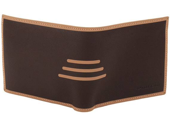 Portfel skórzany męski poziomy średni VIP Collection ciemny brąz