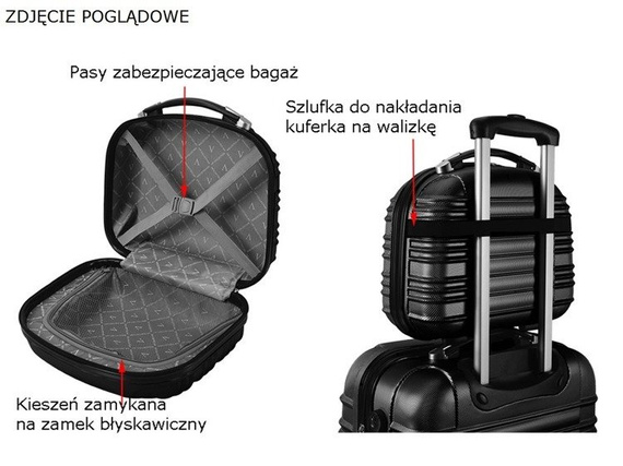 Kosmetyczka - kuferek usztywniany Vip Collection Nevada 14'' Żółta