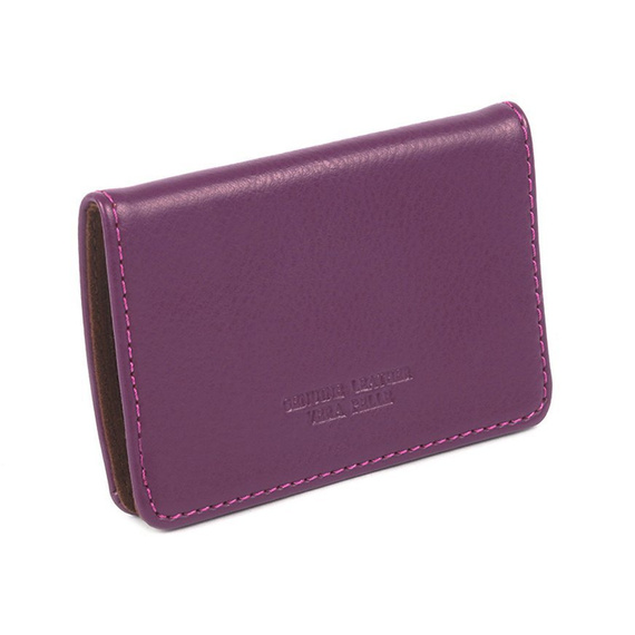 Etui na wizytówki ze skóry naturalnej fioletowe
