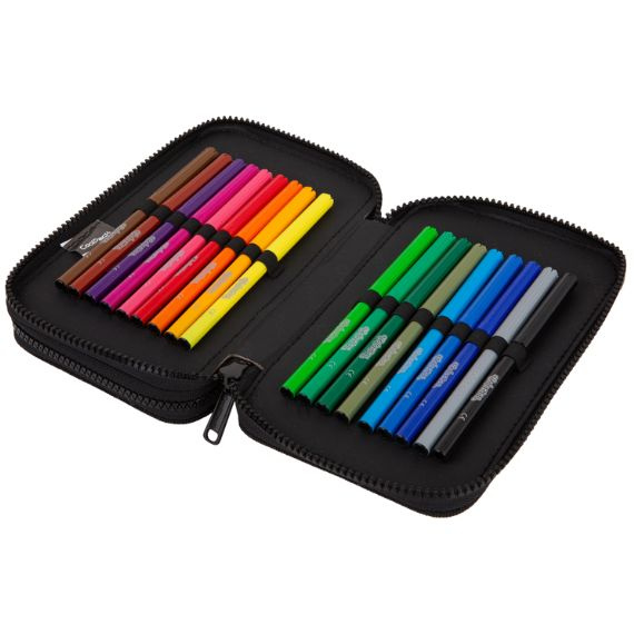 Piórnik szkolny podwójny z wyposażeniem CoolPack Jumper 2 Daisy Black F066817