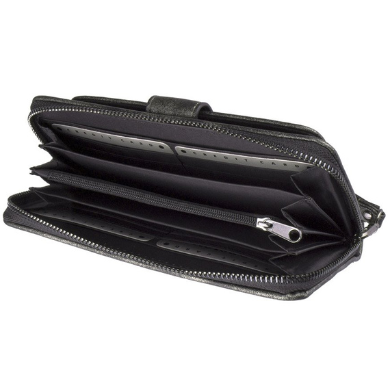 Portfel damski z kieszenią na telefon New Design Srebrny 98329-929