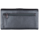 Portfel damski metaliczny grafit poziomy skóra naturalna NEW BAGS MK-57