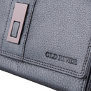 Portfel damski metaliczny grafit poziomy skóra naturalna NEW BAGS MK-57