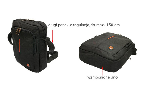 Torba męska na ramię raportówka New Bags czarna NB-5109