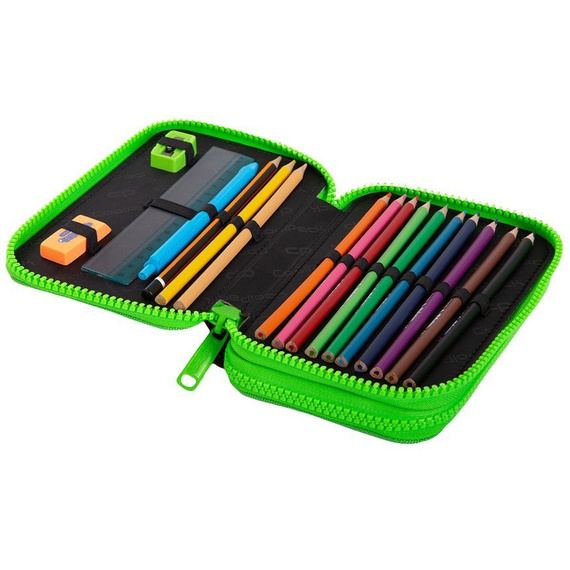 Piórnik szkolny podwójny z wyposażeniem CoolPack Jumper 2 City Jungle 80493CP C66199