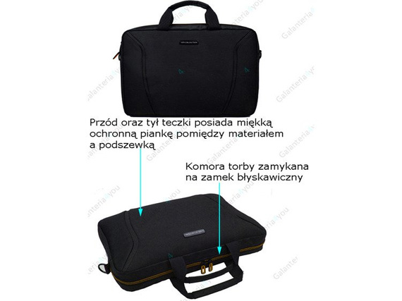 Teczka na ramię VIP Collection Barcelona 15 Czarno-pomarańczowa