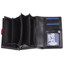 Portfel damski czarny poziomy RFID stop ze skóry naturalnej NEW BAGS LBC-105