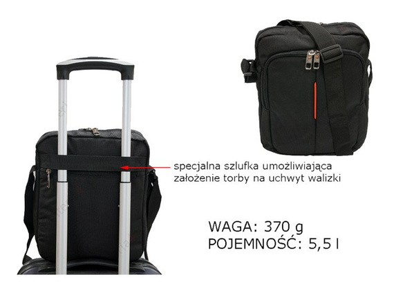 Torba męska na ramię New Bags czarna NB-5109