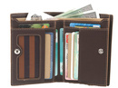 Portfel skórzany męski pionowy średni VIP Collection ciemny brąz