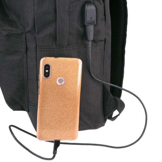 Plecak Active Sport z USB Czarny 41058