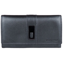 Portfel damski metaliczny grafit poziomy skóra naturalna NEW BAGS MK-57