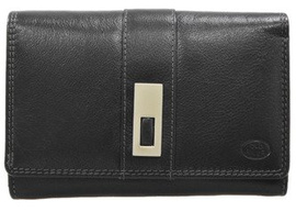 Funkcjonalny elegancki damski portfel Old River czarny