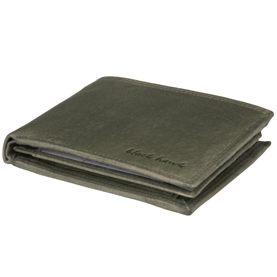 Portfel ze skóry naturalnej szary Black Hawk GBK-106 SZARY