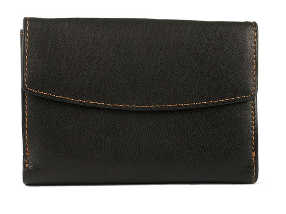 Klasyczny skórzany portfel damski Old River 10398 Czarny