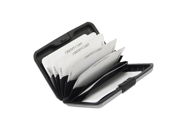 Etui aluminiowe na karty z zabezpieczeniem RFID STOP Deluxa srebrne 40981