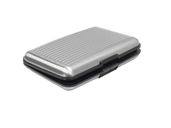 Etui aluminiowe na karty z zabezpieczeniem RFID STOP Deluxa srebrne 40981
