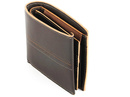 Portfel skórzany męski poziomy średni VIP Collection ciemny brąz