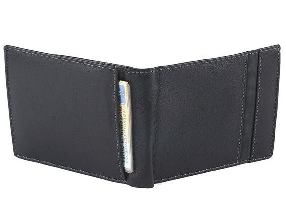 Klasyczny skórzany portfel męski Old River 5704 DM Czarny