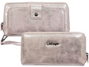 Portfel damski z kieszenią na telefon New Design szaro-różowy 98329-946