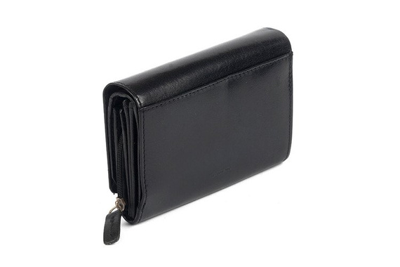 Portfel skórzany damski poziomy średni VIP Collection czarny