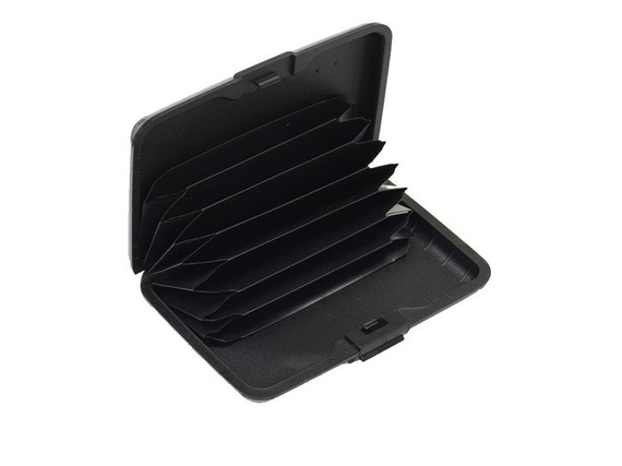 Etui aluminiowe na karty z zabezpieczeniem RFID STOP Deluxa srebrne 40981