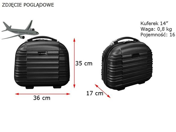 Kosmetyczka - kuferek usztywniany Vip Collection Nevada 14'' Czerwona