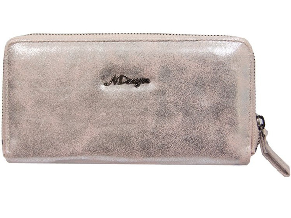 Portfel damski z kieszenią na telefon New Design szaro-różowy 98329-946