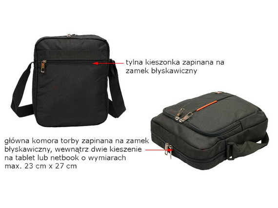 Torba męska na ramię New Bags czarna NB-5109