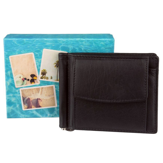 Banknotówka ciemny brąz z klipsem NP835 DARK BROWN