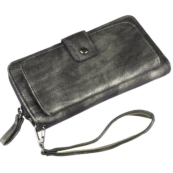 Portfel damski z kieszenią na telefon New Design Srebrny 98329-929