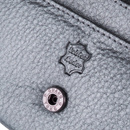 Portfel damski metaliczny grafit poziomy skóra naturalna NEW BAGS MK-57