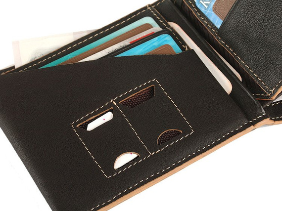 Portfel skórzany męski poziomy średni VIP Collection ciemny brąz