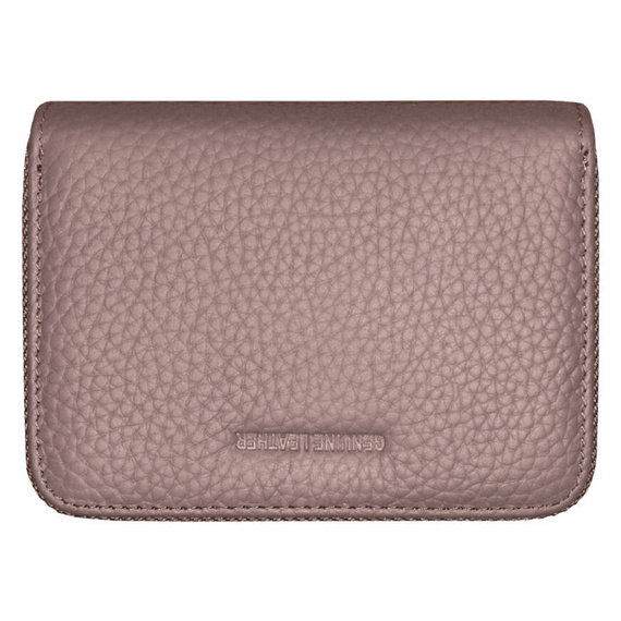 Etui na karty z piekiełkiem skórzane brudny róż RFID KB29 FLOUR